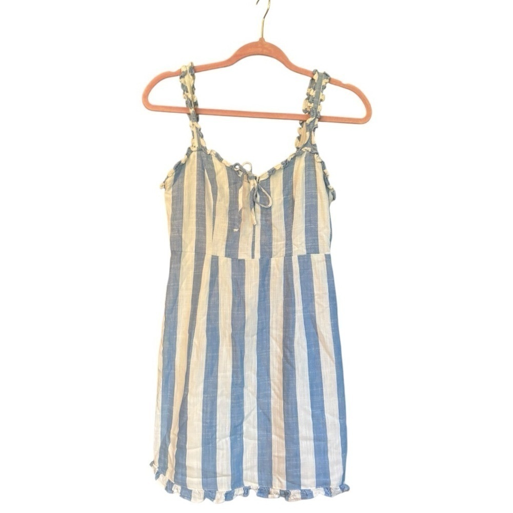 Forever 21 Blue and Cream Striped Dress Size Small (S)